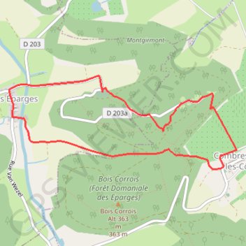 Itinéraire La crête des Eparges - Les Eparges, distance, dénivelé, altitude, carte, profil, trace GPS