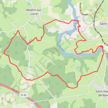 Itinéraire Autour des Gorges de la Loire - De la Digue à La Vourdiat - La Digue de Pinay, distance, dénivelé, altitude, carte, profil, trace GPS