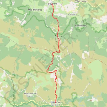 Itinéraire GR70 Etape 8 Le Bleymard Pont de Montvert 19 km, distance, dénivelé, altitude, carte, profil, trace GPS