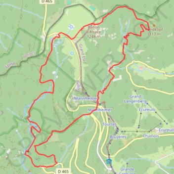 Itinéraire Ballon d'Alsace, distance, dénivelé, altitude, carte, profil, trace GPS