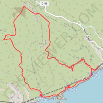 Itinéraire Niolon vallon du Perussier, distance, dénivelé, altitude, carte, profil, trace GPS