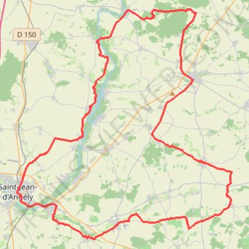 Itinéraire Boucle Est de Saint-Jean-d'Angély — 70km, distance, dénivelé, altitude, carte, profil, trace GPS
