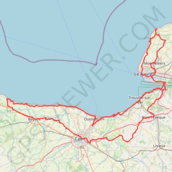 Itinéraire 5 jours - Les incontournables des Côtes Normandes à vélo électrique, distance, dénivelé, altitude, carte, profil, trace GPS