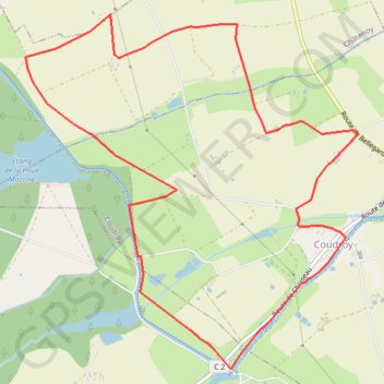 Itinéraire Circuit du petit château - Coudroy, distance, dénivelé, altitude, carte, profil, trace GPS