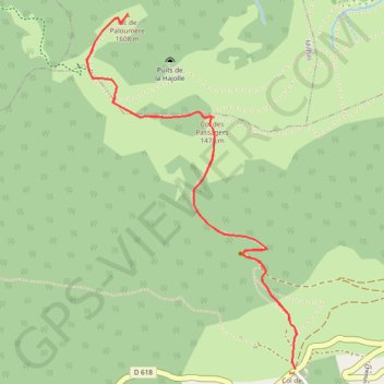 Itinéraire Le Col de Portet d'Aspet - Le Pic de Paloumère, distance, dénivelé, altitude, carte, profil, trace GPS
