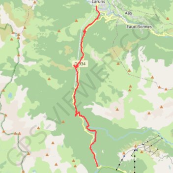 Itinéraire GR 108 de Gabas à Laruns - Entretien balisage, distance, dénivelé, altitude, carte, profil, trace GPS
