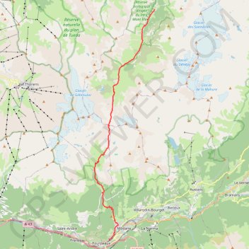 Itinéraire Traversée des Alpes - Étape 15, distance, dénivelé, altitude, carte, profil, trace GPS