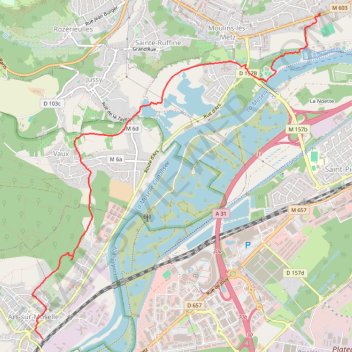 Itinéraire Ars-sur-Moselle - Scy-Chazelles-Bas, distance, dénivelé, altitude, carte, profil, trace GPS