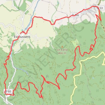 Itinéraire Fontevalade, distance, dénivelé, altitude, carte, profil, trace GPS