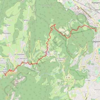 Itinéraire Grenoble (Fontaine) Saint Nizier par Pariset, distance, dénivelé, altitude, carte, profil, trace GPS