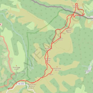 Itinéraire Les crêtes d'Otxondo au Gorospil, distance, dénivelé, altitude, carte, profil, trace GPS