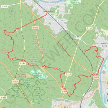 Itinéraire Gare à gare en forêt de Fontainebleau : fontaines et paysages, distance, dénivelé, altitude, carte, profil, trace GPS