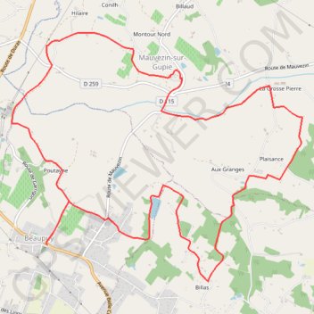 Itinéraire Beaupuy, randonnée dans les vignobles du Marmandais - Pays Val de Garonne - Gascogne, distance, dénivelé, altitude, carte, profil, trace GPS