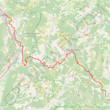 Itinéraire Alpes-de-Haute-Provence entre Barrême et Sisteron, distance, dénivelé, altitude, carte, profil, trace GPS