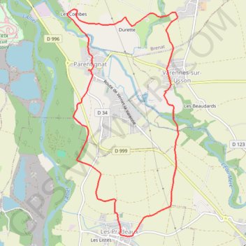 Itinéraire Les environs de Parentignat par le GRP® autour d'Issoire, distance, dénivelé, altitude, carte, profil, trace GPS