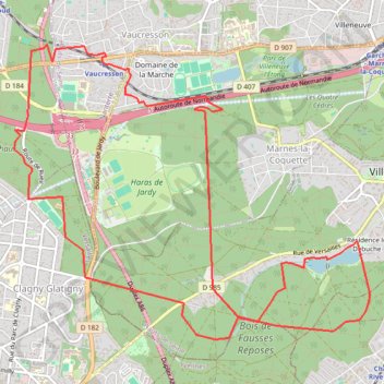 Itinéraire En forêt de fausses reposes, distance, dénivelé, altitude, carte, profil, trace GPS