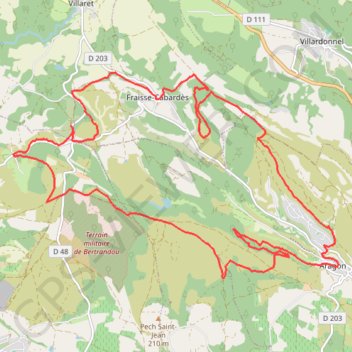 Itinéraire Fraysse-24-10-2009, distance, dénivelé, altitude, carte, profil, trace GPS