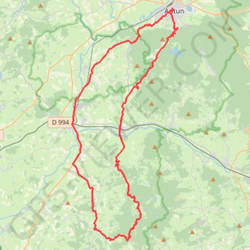 Itinéraire Uchon Porolle - Autun, distance, dénivelé, altitude, carte, profil, trace GPS