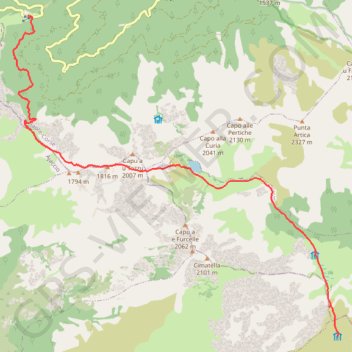 Itinéraire Manganu-Vergio, distance, dénivelé, altitude, carte, profil, trace GPS
