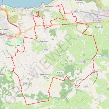 Itinéraire La Glacerie - Maupertus-sur-Mer, distance, dénivelé, altitude, carte, profil, trace GPS