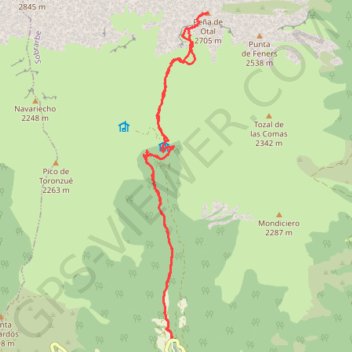 Itinéraire Pico Otal, distance, dénivelé, altitude, carte, profil, trace GPS