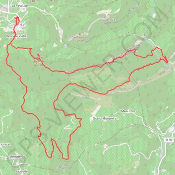 Itinéraire Provence-Dentelles Sarrasines de Montmirail, distance, dénivelé, altitude, carte, profil, trace GPS