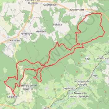 Itinéraire Rando La Baffe, distance, dénivelé, altitude, carte, profil, trace GPS