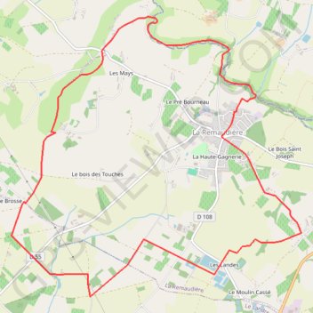Itinéraire La Remaudière, distance, dénivelé, altitude, carte, profil, trace GPS
