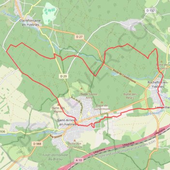 Itinéraire Longvilliers, distance, dénivelé, altitude, carte, profil, trace GPS