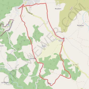 Itinéraire Apchat - Ardes-sur-Couze, distance, dénivelé, altitude, carte, profil, trace GPS