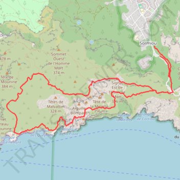 Itinéraire Boucle calanque MrsVeyre via Cortiou et cal. Podestat, distance, dénivelé, altitude, carte, profil, trace GPS