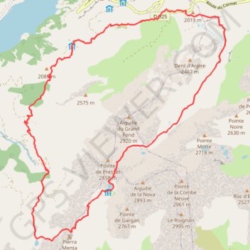 Itinéraire Tour de l'Aiguille du Grand fond, distance, dénivelé, altitude, carte, profil, trace GPS