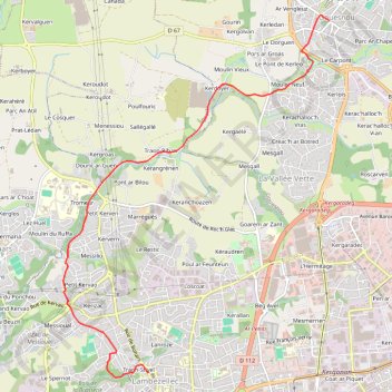 Itinéraire De Lambézellec à Gouesnou, distance, dénivelé, altitude, carte, profil, trace GPS