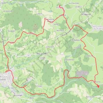 Itinéraire Rosières, distance, dénivelé, altitude, carte, profil, trace GPS