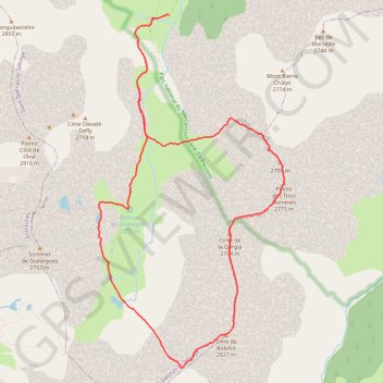 Itinéraire Pointe des 3 Hommes et Cime de Bolofre, distance, dénivelé, altitude, carte, profil, trace GPS