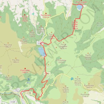 Itinéraire Mont Dore à Servières, distance, dénivelé, altitude, carte, profil, trace GPS