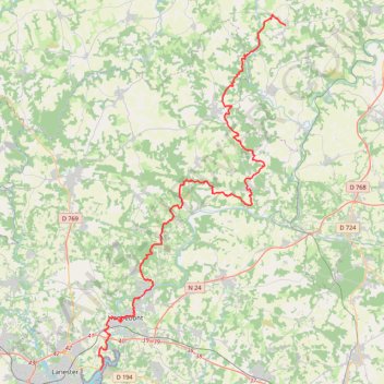 Itinéraire Lanester - Guern, distance, dénivelé, altitude, carte, profil, trace GPS