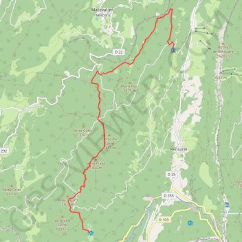 Itinéraire Col de Romeyère - La Goulandière, distance, dénivelé, altitude, carte, profil, trace GPS