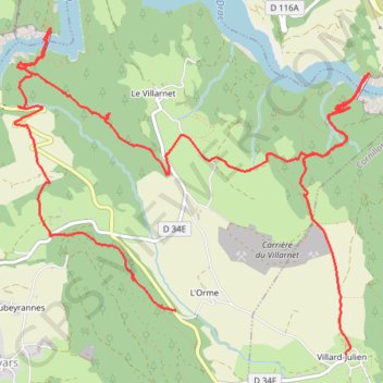 Itinéraire Passerelles du Monteynard, distance, dénivelé, altitude, carte, profil, trace GPS