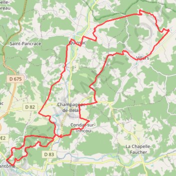 Itinéraire Brantôme vtt-12215351, distance, dénivelé, altitude, carte, profil, trace GPS