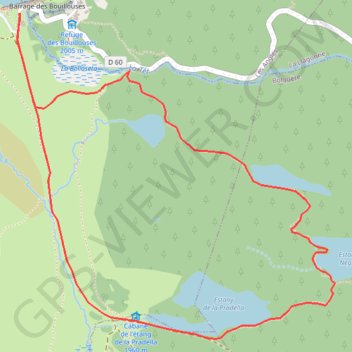 Itinéraire Les Bouillouses - lacs d'en bas, distance, dénivelé, altitude, carte, profil, trace GPS