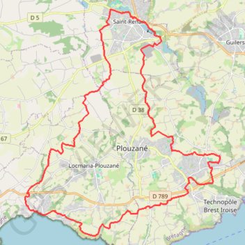 Itinéraire Rando de Saint-Renan, distance, dénivelé, altitude, carte, profil, trace GPS