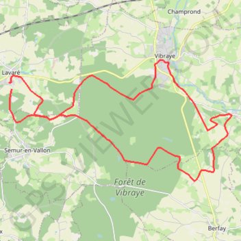 Itinéraire Boucle de Lavaré, distance, dénivelé, altitude, carte, profil, trace GPS
