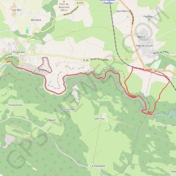 Itinéraire Rocamadour Moulin du Saut, distance, dénivelé, altitude, carte, profil, trace GPS