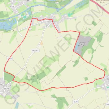 Itinéraire Pelves - Monchy-le-Preux - Boiry-Notre-Dame, distance, dénivelé, altitude, carte, profil, trace GPS