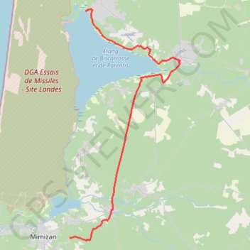 Itinéraire De Mimizan à Biscarrosse, distance, dénivelé, altitude, carte, profil, trace GPS