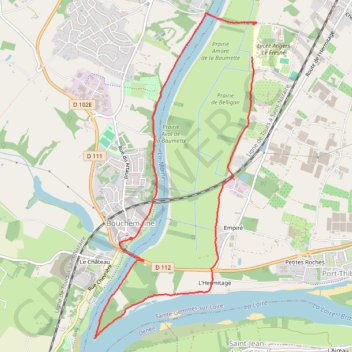 Itinéraire Marche bord de Maine autour de Bouchemaine (49), distance, dénivelé, altitude, carte, profil, trace GPS