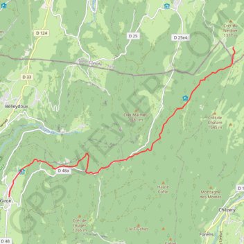 Itinéraire Le Berbois - Giron, distance, dénivelé, altitude, carte, profil, trace GPS
