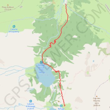 Itinéraire Astau - Espingo, distance, dénivelé, altitude, carte, profil, trace GPS