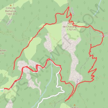 Itinéraire Rando à pied Madone Thiery-Sarzit, distance, dénivelé, altitude, carte, profil, trace GPS